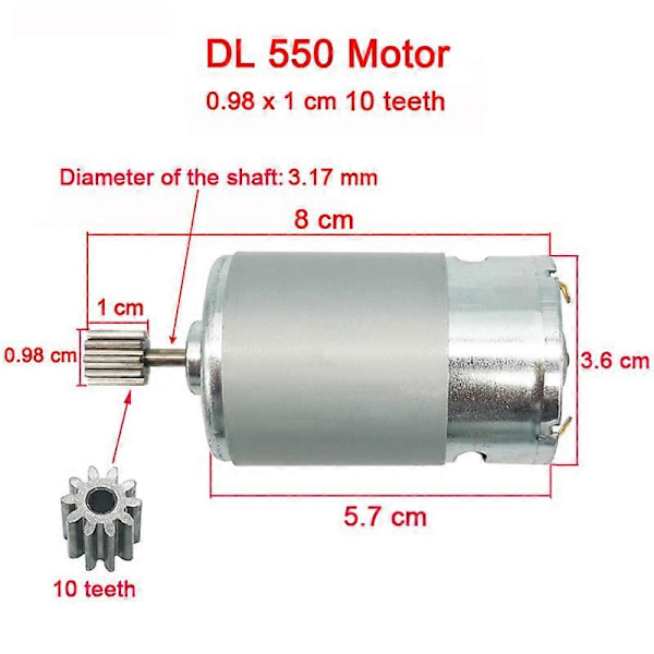 Lasten sähköauton DC-moottori, lasten auton nopea moottori, DL 550 suuritehoinen moottori 570 35000rpm moottori sy