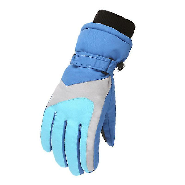 Ett par vinterhandskar för barn för män och för kvinnor Skidåkning utomhus Vindtät S-xl Blue M