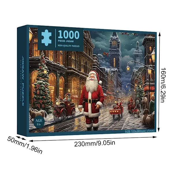 Jultomtepussel Jul 1000 bitar Trästicksåg Utmaning Svårighetsgrad Brain Storm Game Grossist Vuxna DIY Handgjorda hantverk 1