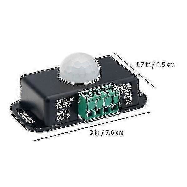 2 stk. Infrarød Sensor 12-24v Bevægelsessensor Pir Controller Timer Lyskontakt