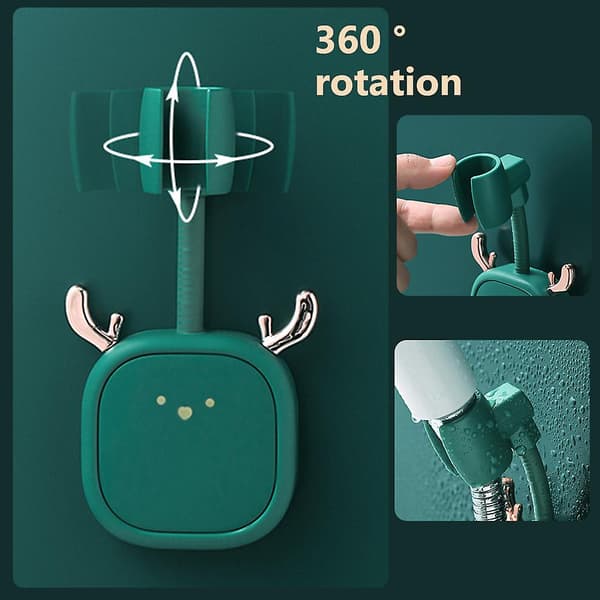 Dusjhodeholder Vanntett Fleksibel 360° Universal Uten Hullboring