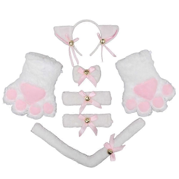 Katt Cosplay Set Kattöron och Svans Set Kattdräkt Set Öron