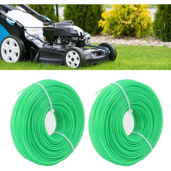 2 st 1,6 mm x 100 m tråd för elektrisk gräsklippare grön -