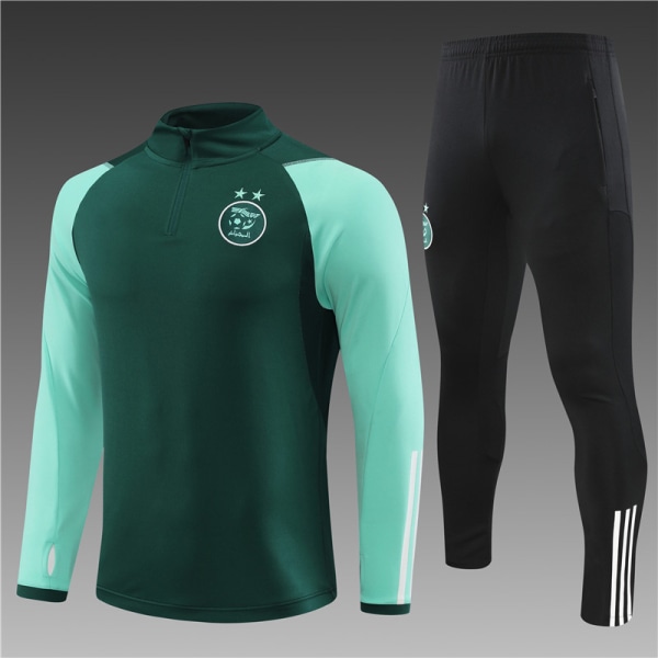 Ny Algeriet grön tröja höst och vinter fotboll halvdrag träningsdräkt L
