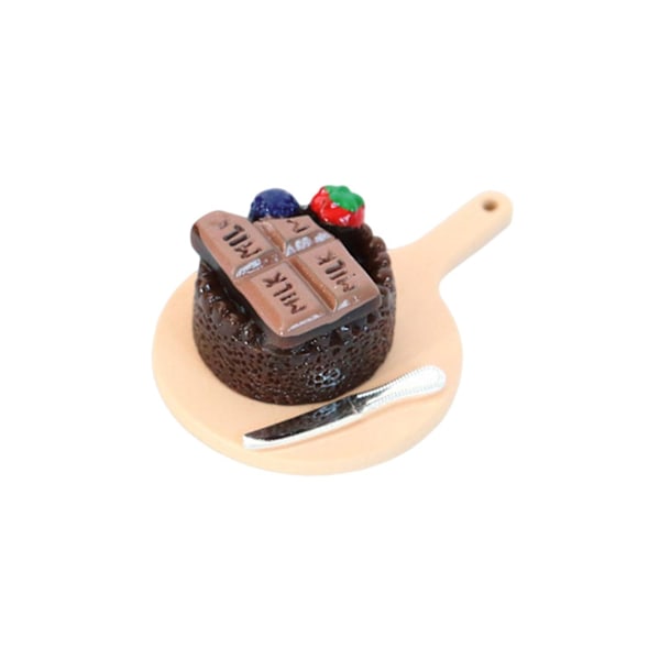 Nukkekodin tee-se-itse leikkikeittiötarvikkeet miniatyyrikohtaukseen, suklaakakku