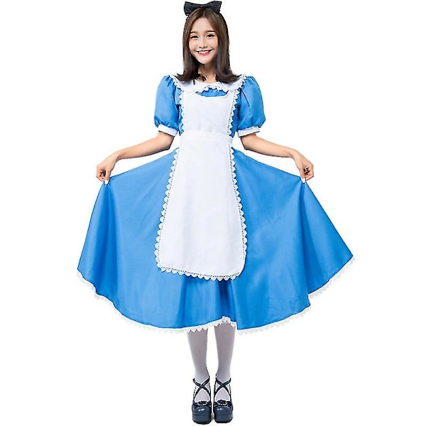 Snabb leverans Alice Cosplay Anime Maid Costume exporterad till Japan Underkod Blue Maid Costume Halloween kostym L