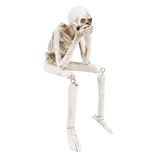 Uhæggeligt Skelet Bord Samlerobjekt Figur Fuld Krop Skelet Kranie Festival Resin Dekoration til Sh