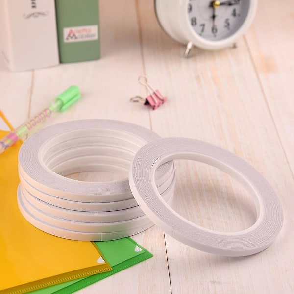 6 rullaa kaksipuolista teippiä ompeluun, askarteluun, käsityöhön, 6 mm x 50 metriä per rulla