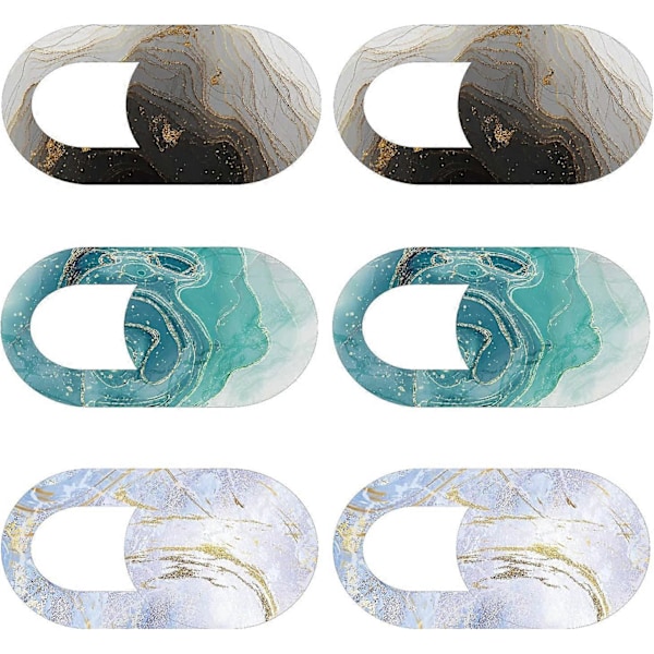 Stone Grain A 6 Deler Webcam Deksel Lite Webcam Deksel Slankt Webcam Deksel Tynneste Webcam Beskyttelsesdeksel Egnet For Bærbare Datamaskiner, Smarttelefoner, Nettbrett Og