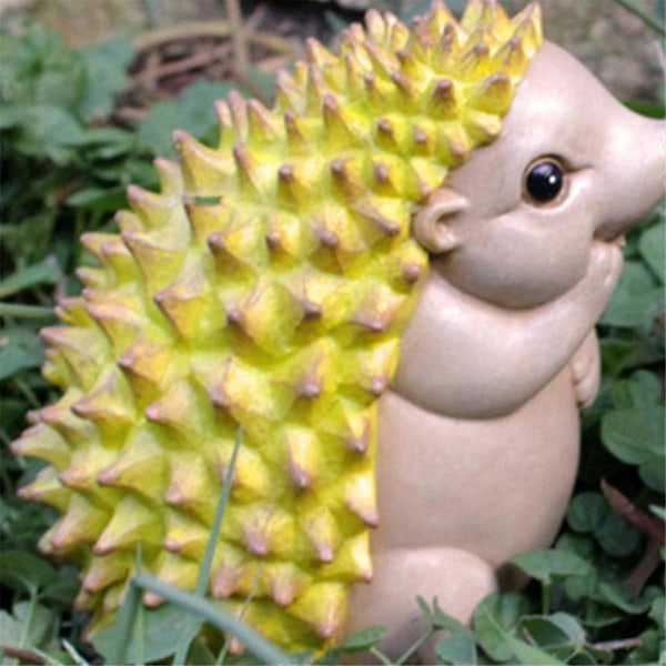 Pinnsvindekorasjon Harpiks Håndverk Fruktpinnsvin for Hagehagedekorasjon Ornament Figur