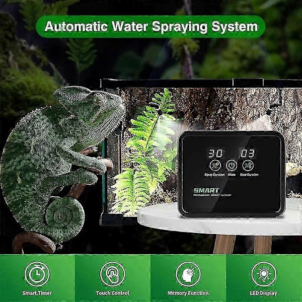 Automatisk elektronisk sprinklersystem-kit til intelligent terrarium-befugtning og tågetiming