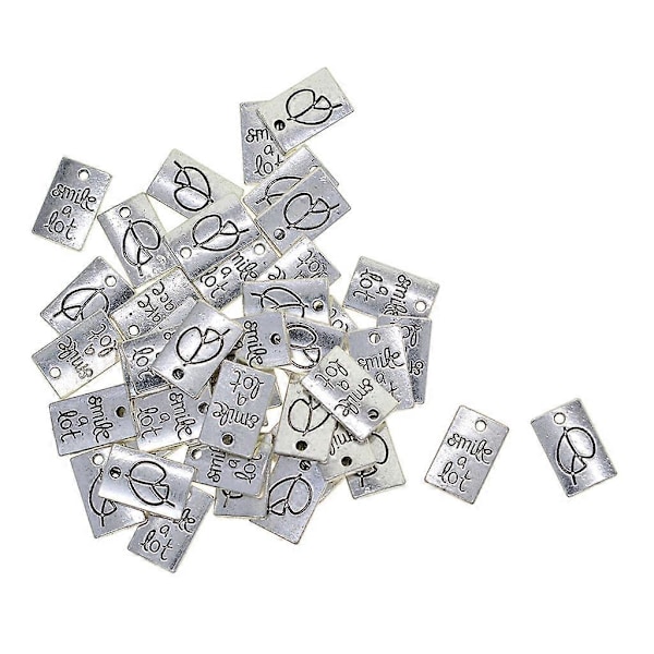 50 stk. Tibetansk Sølv Rektangel En Masse / Forelsket Charms - en masse, 15x10mm