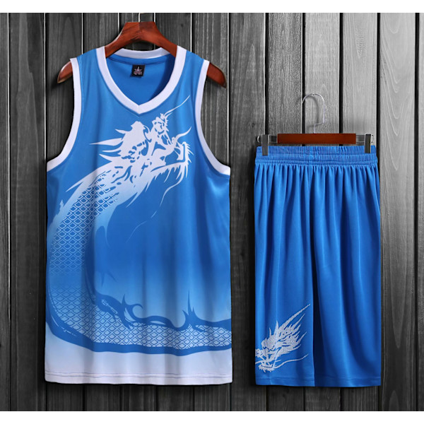 Baskettröja för män andas i 100 % polyester blue 4XL