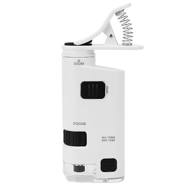 80-120X Justerbar Zoom LED Mobiltelefon Mikroskop Mini Smarttelefon Linse Forstørrelsesglass Klemme