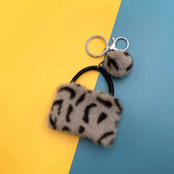 Liten Tote Charm Mini mjuk plysch prydnad Gray