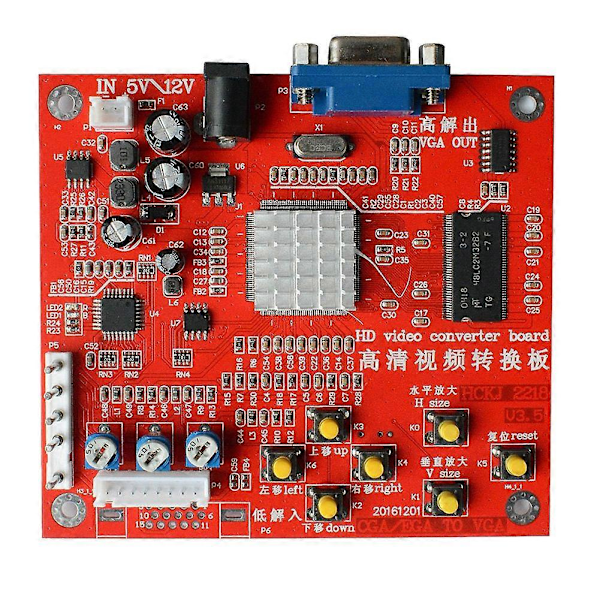 Arcade-pelin CGA-VGA-muunnin Videopelimuunninlevy RGBS/CGA-VGA HD RGB-VGA-muuntimeen