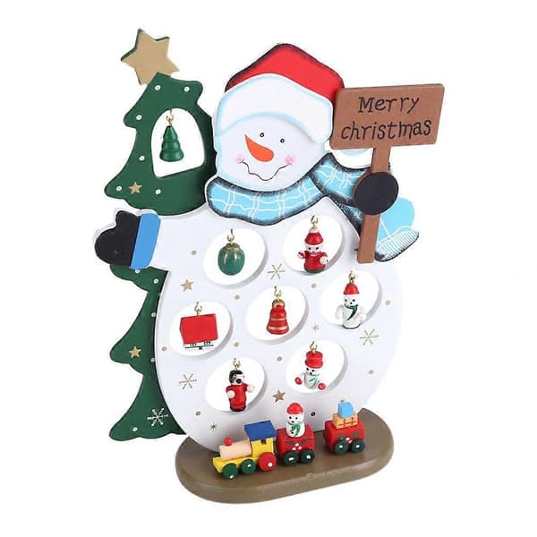3D DIY Trämontering Jul Tomte Snögubbe Ren Gåvor Hem Sovrum Dekor Snögubbe