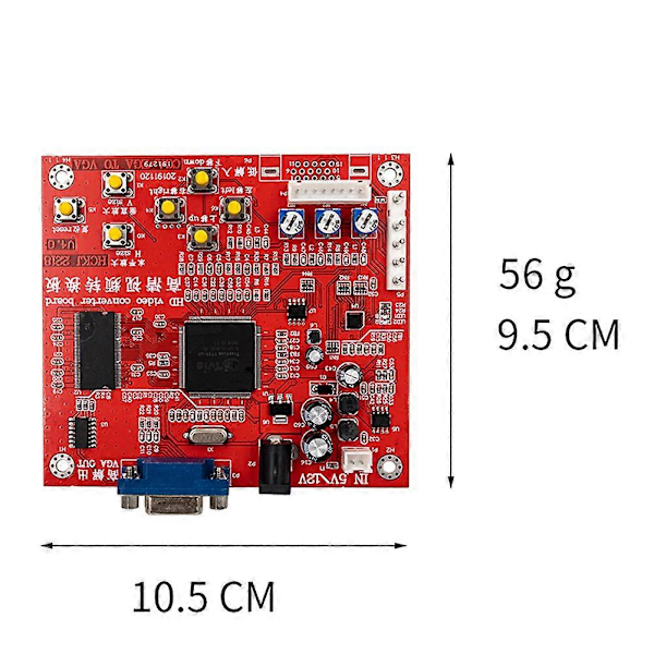 Arcade-pelin CGA-VGA-muunnin Videopelimuunninlevy RGBS/CGA-VGA HD RGB-VGA-muuntimeen