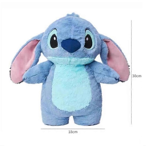 Plush termosflaska med söt Stitch-teckning, vinter, hem, vattenfyllning, handvärmare