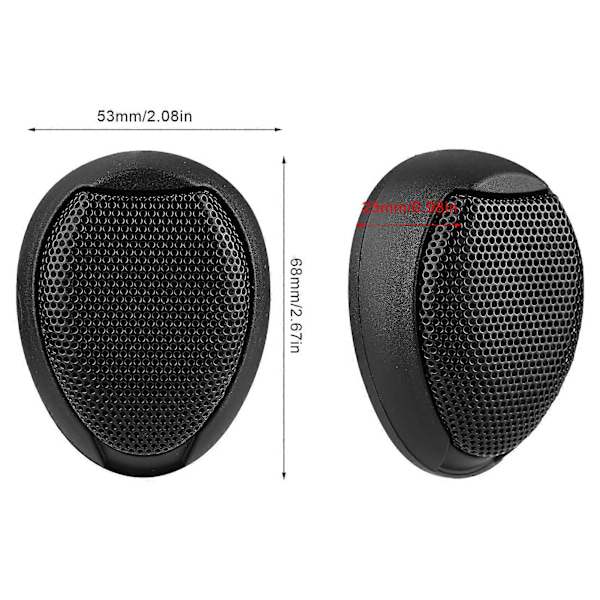 10W Mini Bilhøjttaler Audio Rund Klæbehøjttaler Bilhøjttaler med Lim (Sort)