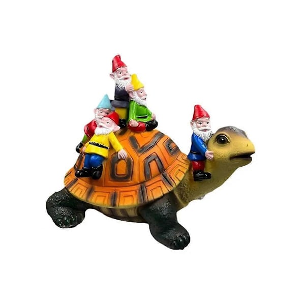 Have Skildpadde Resin Håndværk Skildpadde Figur Skildpadde Statue Udendørs Indretning Dvärg Sidder på Skildpadde