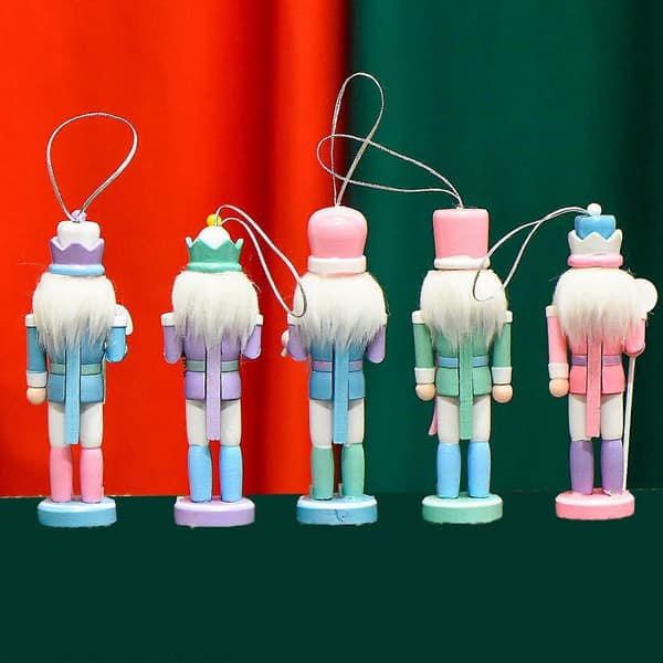 5 Stykker Jule Nøtteknekker Figurer Nøtteknekker Dukker for Arbeidsbenk Bord