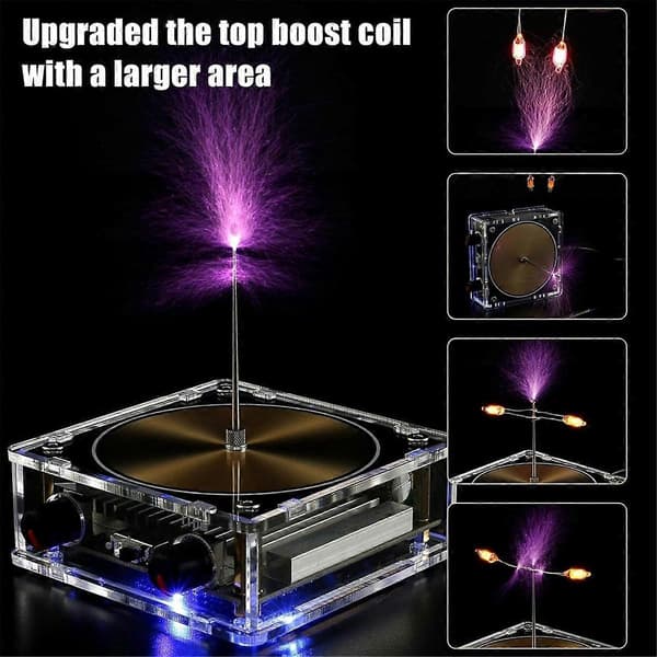 Bluetooth Musikk Teslaspole, Kunstig lynbue Teslaspole Bueplasma, Berørbar Gnistgenerator