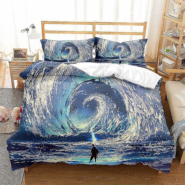 Galaxy Space Cover King Size, star wars Outer Sky Sängkläder Set Cover För Barn Pojke,mörkt Starry Sky Quilt Cover Q style 2 140*210two-piecesuit