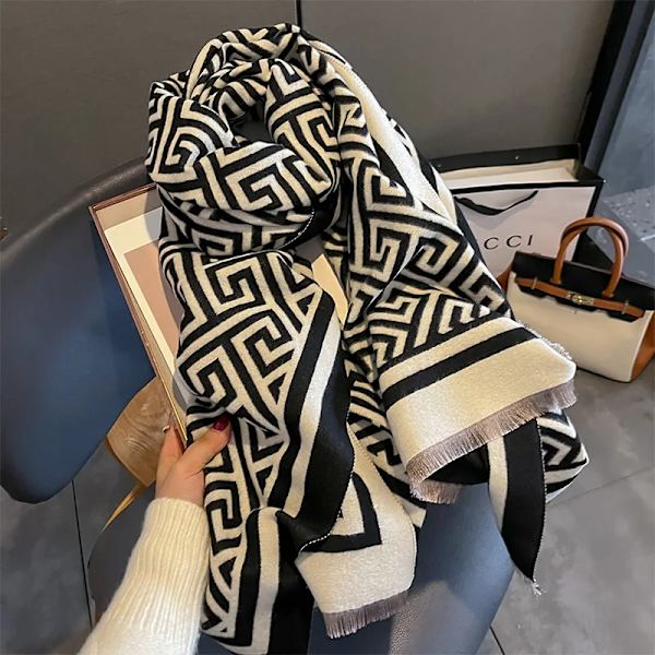 2023 Brand Warm Cashmere Poncho Sjal Scarf Print Tjock Pashmina Vinterfilt Wraps Bufanda Casual Hijab Stoles Echarpe FYR-48 65x185cm