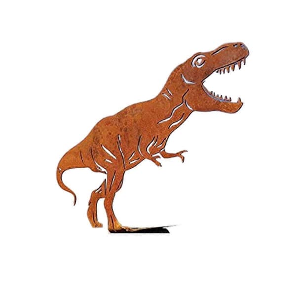 Metallinen dinosaurus aita tolpan pää, A