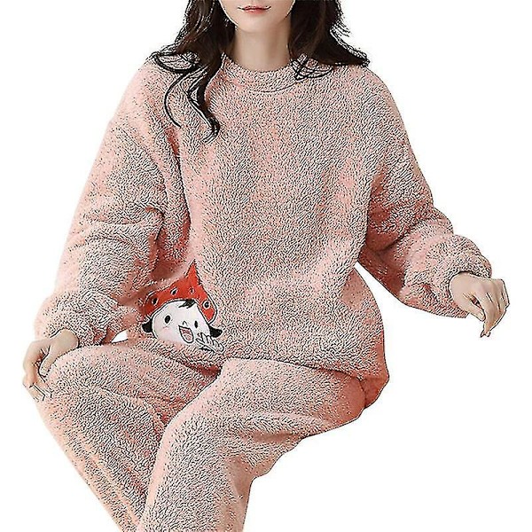 Nya 2023 flanell Pyjamas Dam Set Höst Vinter Varm Tjock Coral Velvet Långärmad nattkläder Hem Pyjamas Nattkläder style 10 M