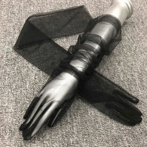 70cm Ultratunna Handskar Tyll Armbågshandskar Klänningshandskar För Halloweenkostym