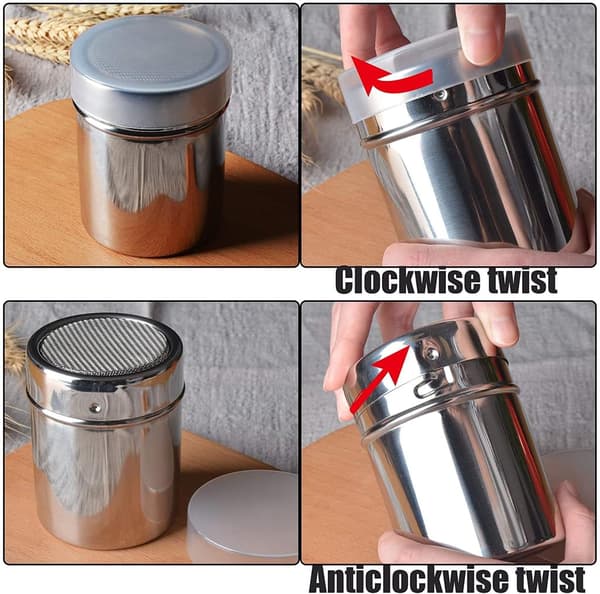 2-pack rostfria pulverströare, för hemrestaurangen