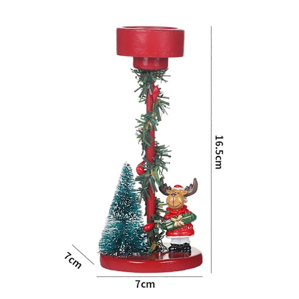Juletre Lysestake Resin Søyle Lysestake Juletre Snømann Julenissen Reinsdyr Skrivebordsfigur til Hjem Peishylle Peis