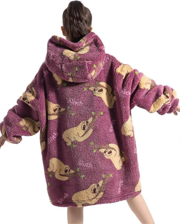 Oversized, brukbar teppehettegenser for barn, supermyk, varm og komfortabel sweatshirt-pullover, brukbar teppe for gutter og jenter