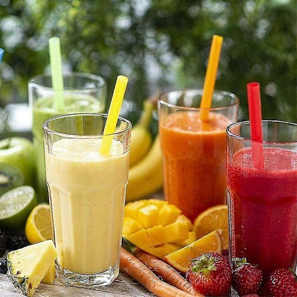 100 st Färgglada Drickbara Plast Tjocka Jumbo Sugrör För Fest Milktea Smoothie 20*0.8cm