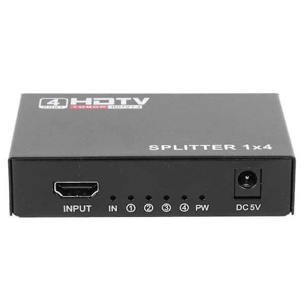 Video Splitter 1 Inn 4 Ut 1080P Støttet Plug and Play USB Strøm Legeringskasse HD Splitter for Stasjonær Datamaskin