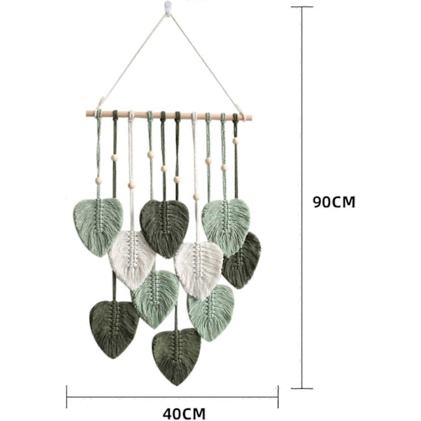 Makramé Väggbonad Handgjorda Hemdekorationer Boho Makramé Tapestry Vävda Väggbonader Löv Fjäder Väggdekoration