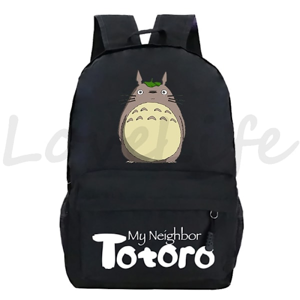 Min granne Totoro Ryggsäckar Anime Ryggsäck Mochila Pojkar Flickor Tecknade Skolväskor Studenter Bokväska Teenage Laptop Reseväska style 18