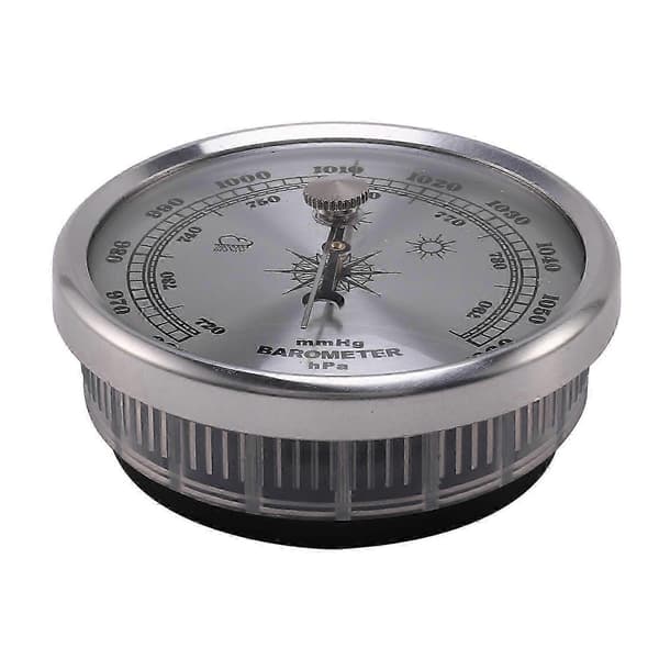 Väderstation med tryckmätare, väggmonterad barometer i metall, multifunktionell termometer