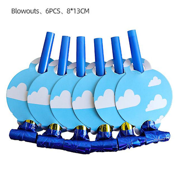 Blå himmel Vita moln Tema Festtillbehör Tecknad Toy Story Engångsservis kopp för barn Pojkar Födelsedagsfestdekorationer 6pcs blowout