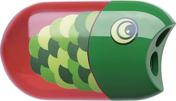Vihreä/Punainen Kala Kynänteroitin/Pyöritin Ergonominen kynänteroitin