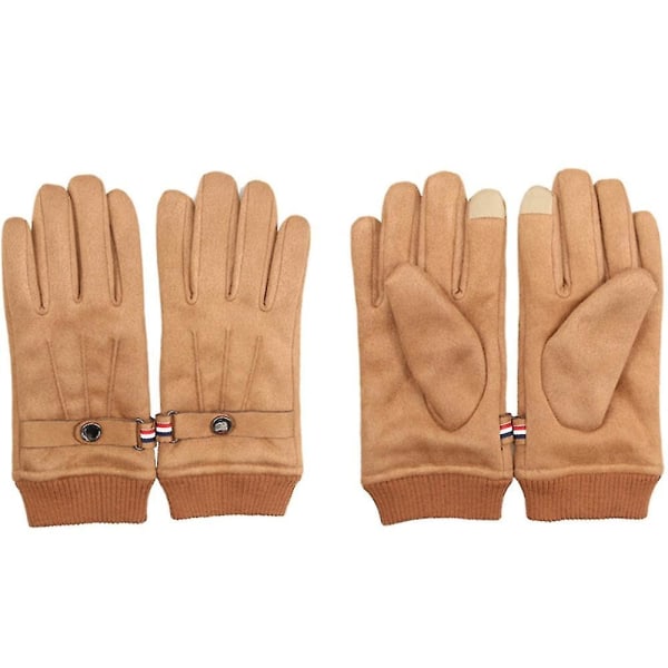 Vinterhandskar för män Pekskärmshandskar Mocka Varma Split Finger Handskar Utomhus Style3