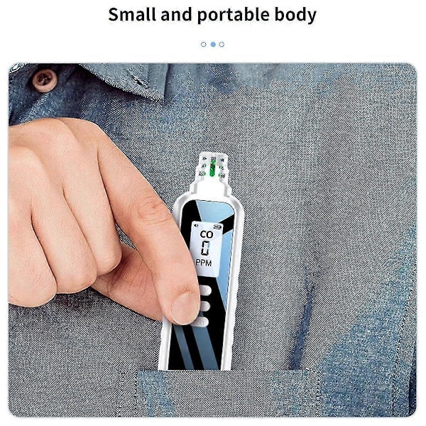 Bærbar Kulmonoxid Detektor kompatibel med Rejser, LCD Display Håndholdt CO Detektor med 2 AAA Batterier