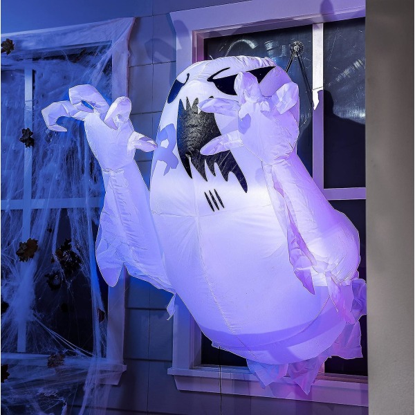 3,5 ft Halloween uppblåsbar skrämmande flygande spöke bröt ut från fönstret Uppblåsbar med inbyggd LED-blow up-uppblåsbar för halloweenfest inomhus, utomhus