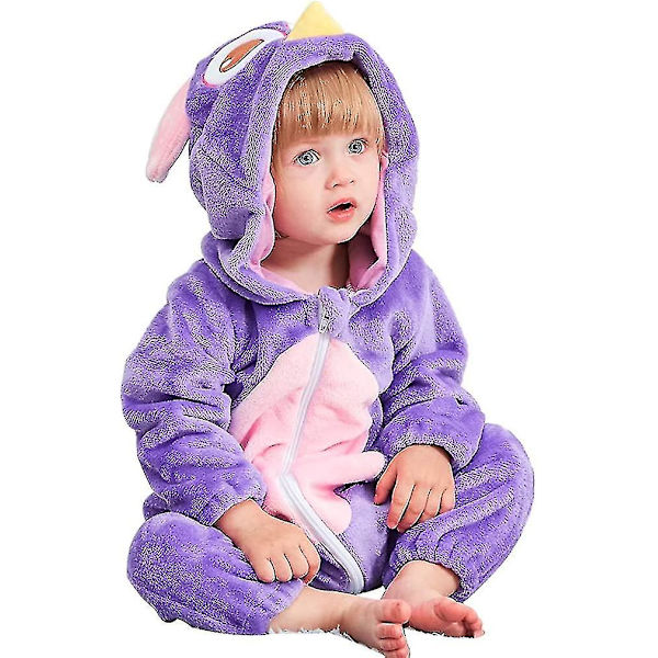 Unisex baby Vinter Höst Flanell Huva Romper Cosplay Jumpsuit Hög kvalitet Owl 6 12 Months