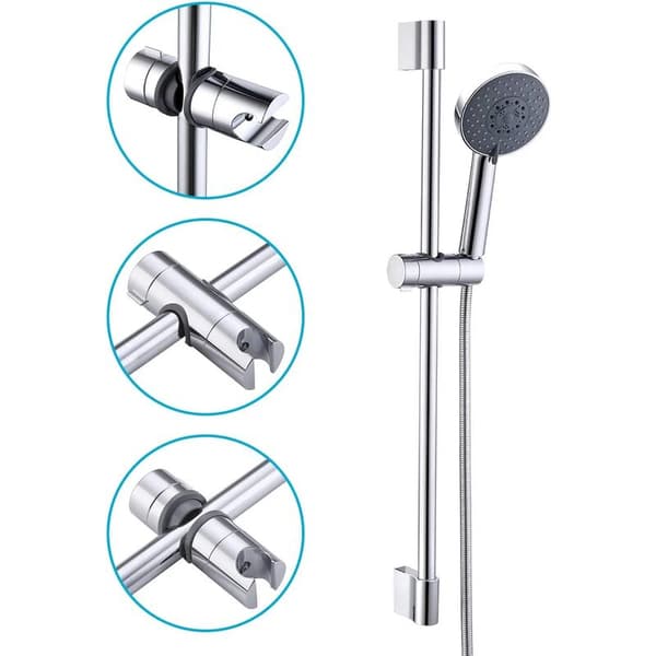 Dusjholder 18-25 mm diameter Dusjhodeholder Baderomsutstyr Justerbar Dusjsøyle Erstatning Dusjhodeholder Krom ABS, PB4-CH