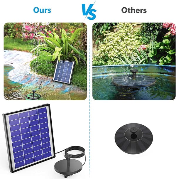 5W Solar Springvandspumpe, Solar Vandpumpe Flydende Springvand, til Have
