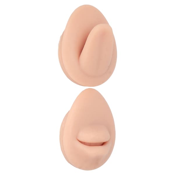 Simulerad silikonmun tungmodell Simulerad mänsklig mun läpp tunga piercing display modell set ljus hudfärg