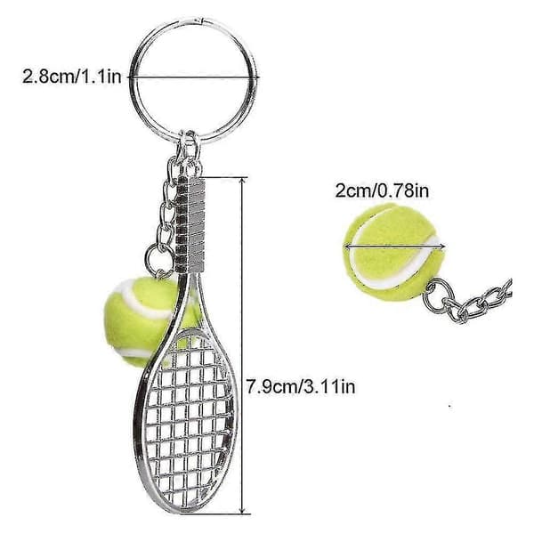 2 stk. Tennisracket Nøkkelring